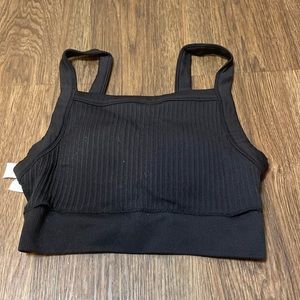 Black, built-in bra crop